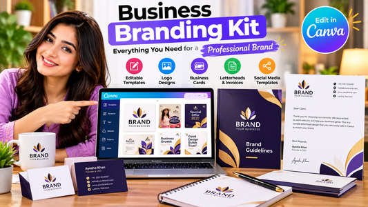 Business Branding Kit with Editable Canva Logo, Business Cards and Brand Templates | Asif Mart