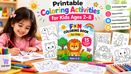 Kids Coloring Book PDF | 15 Printable Pages | Asif Mart
